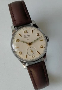 Pobeda 2602 Rare Model Vintage Original Soviet Classic Watch 2 MChZ 1955 - Picture 1 of 11