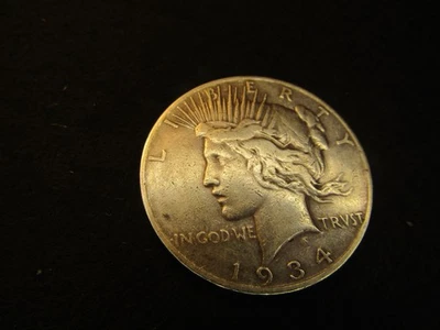 Dólar de la Paz 1934-S - Fecha clave - Bonitos detalles Fecha clave Bajo año como nuevo Foto 1 de 4