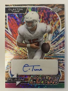 2023 Leaf Flash of Color Clayton Tune Rookie Auto 1/3 SSP Rare RC Sparkle Foil - Picture 1 of 3