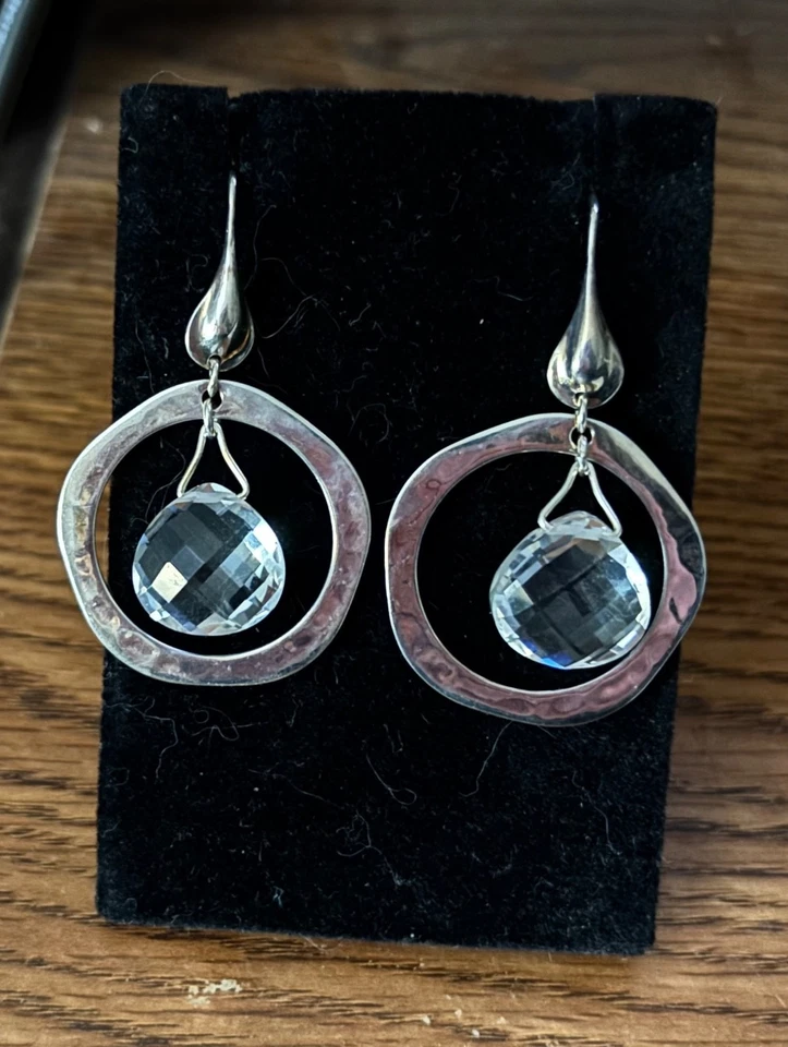 Pendientes de cristal de roca transparente ROBERT LEE MORRIS 925 se ve azul pero es transparente Foto 1 de 1