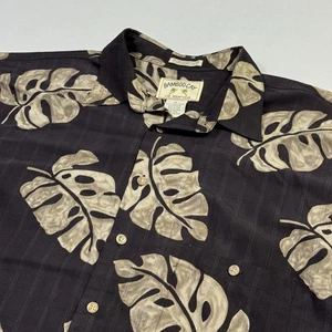 Bamboo Cay Hawaiian Shirt Leaf Pattern Rayon Blend Tropical Multicolor Men's XL - Picture 1 of 9