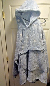 Winter Plush Oversize Fleece Blanket Hoodie w/Pocket Luminous Stars Gray - Picture 1 of 10