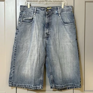 Vintage Southpole Shorts Herren 36 x 14,5 blau bestickt Baggy weit Denim Jorts Jeans - Bild 1 von 7
