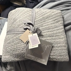 Barefoot Dreams Covered In Prayer Moonbeam Multi Throw Blanket 54” x 72” NWT - Picture 1 of 6