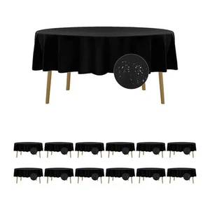 Fokitut 12 Pack Waterproof Round Tablecloth, 70 Inch, Stain Resistant and Wri... - Picture 1 of 7
