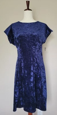 Vestido De Colección All That Jazz Terciopelo Aplastado Talla L Azul Escote Espalda Capricho Stock Muerto Foto 1 de 4