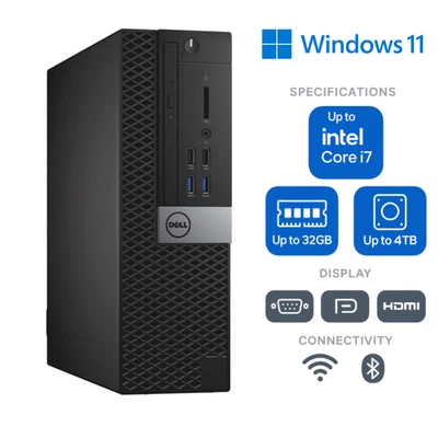 DELL Desktop Computer PC i7,up to 32GB RAM,1TB m.2 SSD, Windows 10/11, WiFi - Image 1 of 4