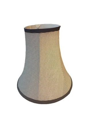 Pantalla de lámpara de campana de tela de guinga blanca y negra 10” de alto 5” superior 10” en la parte inferior Foto 1 de 3
