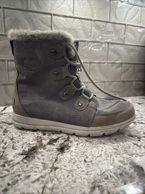 Botas Sorel Explorer Joan para mujer talla 9,5 impermeables forradas de piel NL3039-052 grises Foto 1 de 4