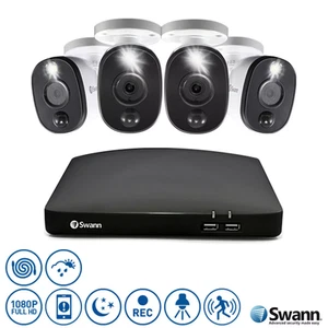 Swann 4 Camera 8 Channel 1080p Full HD DVR CCTV System 1TB HDD Wired - Picture 1 of 3