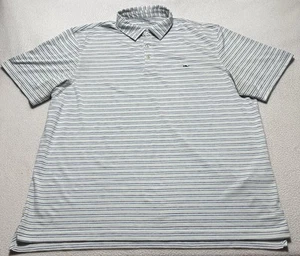 Vineyard Vines OTG Sankaty Polo Shirt White Striped Performance Mens XL READ** - Picture 1 of 14