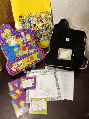 The Simpsons Trivia Game Complete Purple Collector's Tin Cardinal 2000 w/ Poster - Image 1 of 4