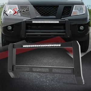 J2 Bull Bar Bumper Grille w/LED Light Textured for Nissan Frontier 2005-2021 - Picture 1 of 6