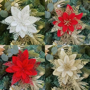 Weihnachten Künstliche Blumen Weihnachtsdekorationen  Feiertagsdekoration - Picture 1 of 12