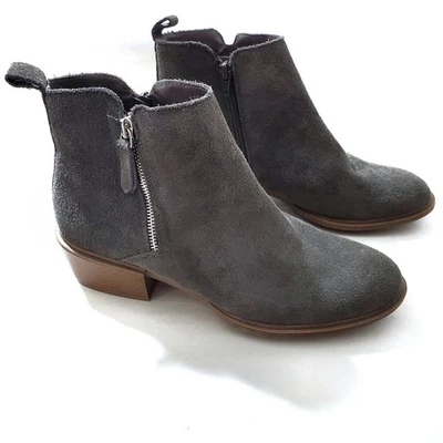 Kensie Size 9.5 Talynn Suede Leather Heeled Ankle Booties with Zipper - Image 1 of 4