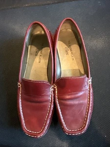 AK ANNE KLEIN rote flache Leder-Slipper Freizeit-Loafer Damengröße 6 weich - Bild 1 von 4