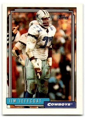 1992 Topps Jim Jeffcoat Dallas Cowboys #617 - Image 1 of 2