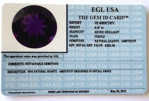EGL USA 6.47 CT LOOSE NATURAL GEMSTONE PURPLE AMETHYST ROUND FEBRUARY BIRTHSTONE - Picture 1 of 7