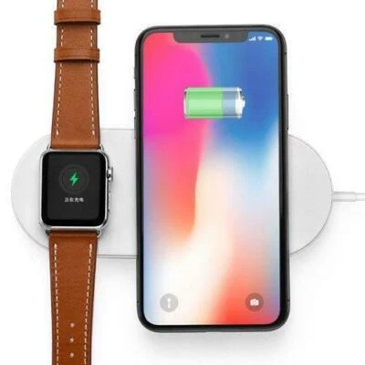 Cargador Inalámbrico 2 en 1 Mini AirPower Cargador Inalámbrico para Celulares  Foto 1 de 4