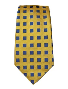 Thomas rosa gelb blau Quadrate Herrenkrawatte 100 % reine Seide hergestellt in England gebraucht, in einwandfreiem Zustand - Bild 1 von 12