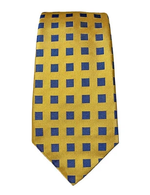 Corbata para hombre Thomas rosa amarillo azul cuadrados 100 % seda pura hecha en Inglaterra usada en excelente estado Foto 1 de 4