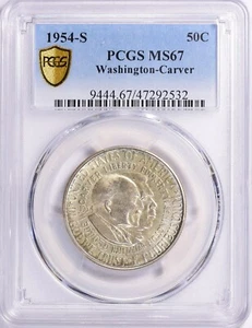 1954-S Washington-Carver Half Dollar- PCGS- MS67- Gold Shield (18/3) - Picture 1 of 5