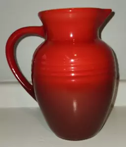 Le Creuset Red / Cerise Pitcher, 9 inch tall, Pre-Owned, Excellent condition. - Picture 1 of 10