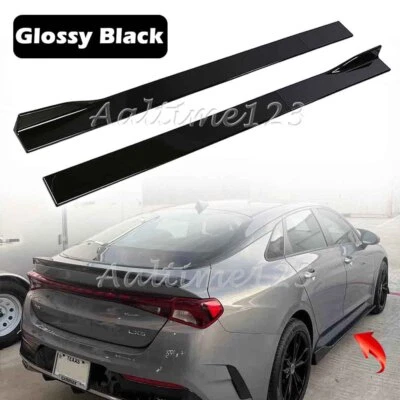 For Kia K5 2021-2025 Side Skirts Rocker Panel Lip Splitter Spoiler Glossy Black Foto 1 de 4