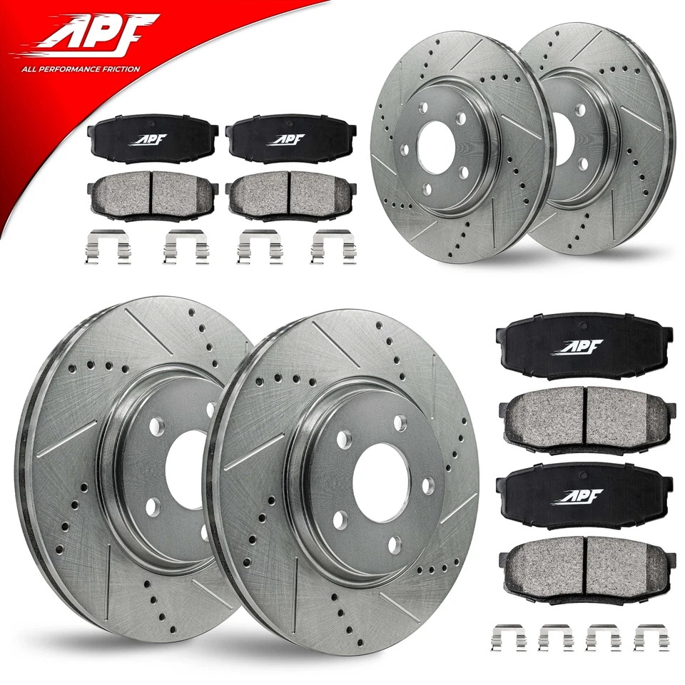 Front+Rear Zinc Drill/Slot Brake Rotors+Pads for Mercury Mountaineer 1997-2001 Foto 1 de 4