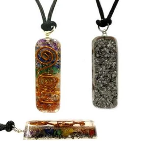 Orgone Healing Pendant Adjustable Cord 7 Chakra Stones Necklace EMF Protection - Picture 1 of 4