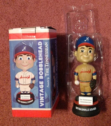 NASHVILLE SOUNDS VINTAGE BOBBLEHEAD PRESENTED BY THE TENNESSEAN IDEGY NEW IN BOX Cover