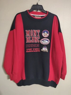 Sudadera de esquí vintage Mont Blanc Sport D'Hiver Express cuello redondo - grande para hombre Foto 1 de 4