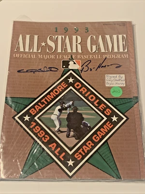 1993 BASEBALL ALL STAR GAME PROGRAM SIGNED BY BRYAN HARVEY & GARY SHEFFIELD - Image 1 of 4