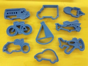 Plastic Cookie Cutter Lot Bug Car Sailboat Motorcycle Airplane Bus Truck... - Picture 1 of 2
