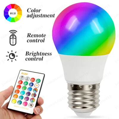 E27 RGB LED Light Bulb 16 Color Changing Magic RGBW Lamp Remote Control Colorful - Image 1 of 4