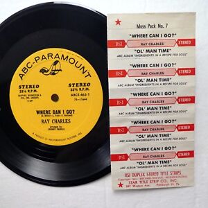 RAY CHARLES 7" on 33rpm Ol Man Time / Where Can I Go ABC Mint- w/strips  Ct827