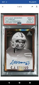 2021 Leaf Memories 1960 CJ Stroud Auto PSA 9 10 Pop 1 /99 - Picture 1 of 3