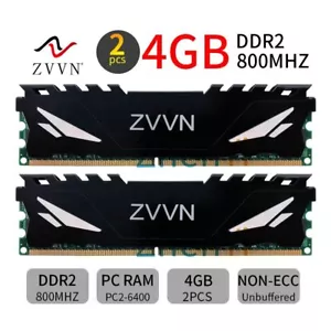 8GB 2x 4GB DDR2 800MHz PC2-6400U 2Rx8 240Pin DIMM intel Desktop Memory RAM ZVVN - Picture 1 of 9