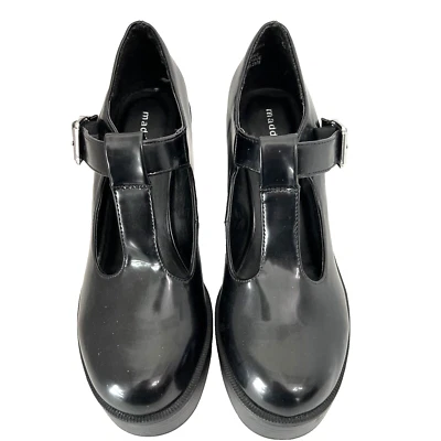 Madden Niña Zapatos Mocasines Talla 9M Roony Plataforma Negro Maryjane Ajustable Foto 1 de 4