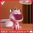 Fortune Cat Storage Sculpture Resin Key Holder Figurine for Home Study (Pink)