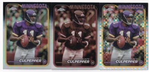 Daunte Culpepper 2024 TOPPS CHROME SEPIA REFRACTOR + X-FRACTR + LOT #117 VIKINGS - Picture 1 of 2
