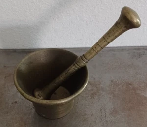 Brass Mortar & Pestle Apothecary Vintage - Picture 1 of 17