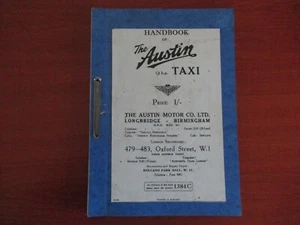 The Austin Taxi 12hp - Manual - Agosto 1938 - Reproducido - Imagen 1 de 6