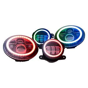 7 Round Black Colorsmart Chasing Rgb Halo Proje Fits 1955-1958 Bentley S1 Series