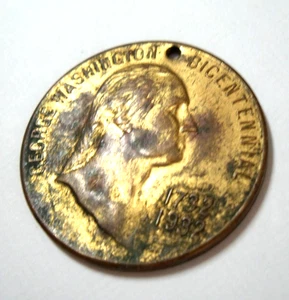 1932 NEW YORK GEORGE WASINGTON BICENTENNIAL  BRONZE  MEDAL - Picture 1 of 2