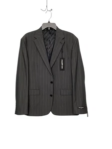 Karl Lagerfeld Mens Modern fit Suit Jacket Blazer 42 L Grey Metallic Striped - Picture 1 of 2