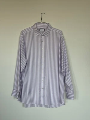 Camisa CHARLES TYRWHITT Calce Clásico Sin Hierro Única Rayas Púrpura 20-37 Foto 1 de 2
