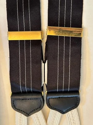 Luxury Trafalgar Braces NEW in Box Black Fine Striped Classic — 第 1/4 张图片