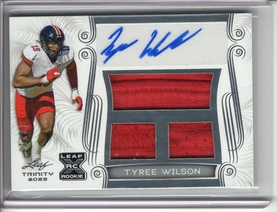 2023 LEAF TRINITY TYREE WILSON ROOKIE/RC AUTO/3X-PATCH RELIC #91/99 - Image 1 of 2