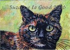 Cat British art print tortoiseshell from original painting by Suzanne Le Good
